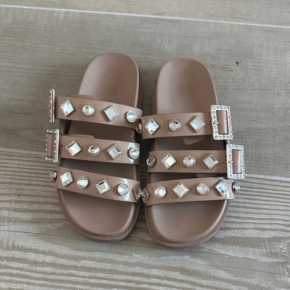 GB Girls Brown Sandals with Silver Accents